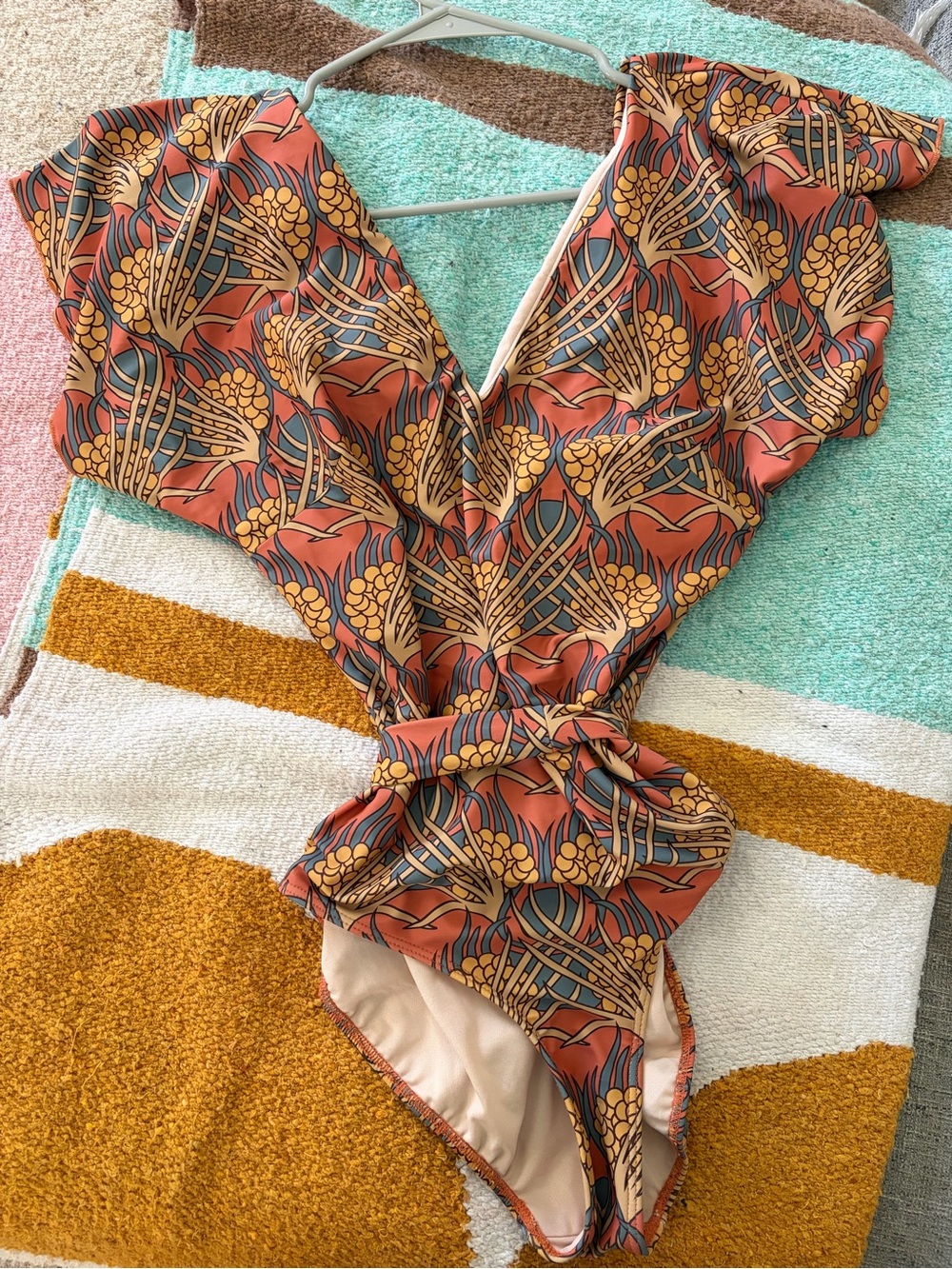 Albion Floral One-Piece Swimsuit in Coral, Yellow & Blue